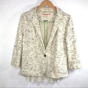 Anthropologie Cartonnier cream blazer with chiffon